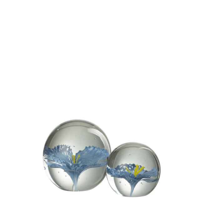 J-Line presse pap bloem glas large 10x10x10cm 3007844 large