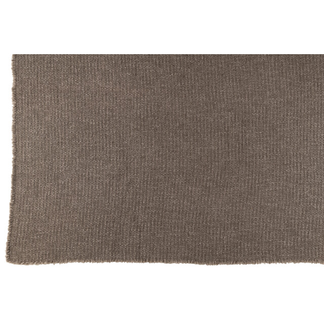 J-Line plaid gerafelde randen katoen/polyester taupe 180x130x1cm 3002516 large