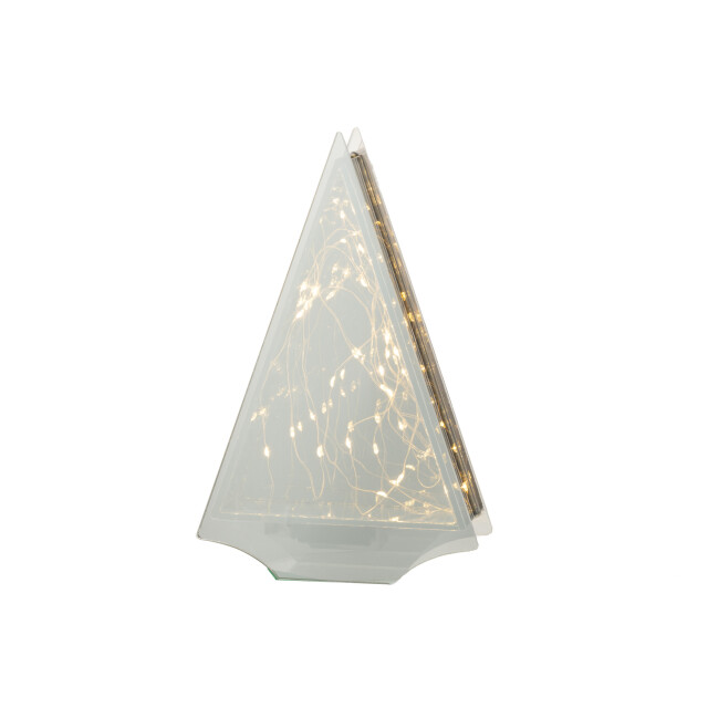 J-Line decoratie led driehoek glas goud large 18.5x6x29.5cm 3005749 large