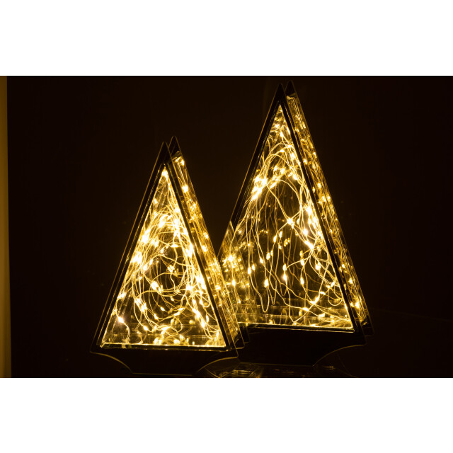 J-Line decoratie led driehoek glas goud large 18.5x6x29.5cm 3005749 large
