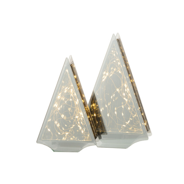 J-Line decoratie led driehoek glas goud large 18.5x6x29.5cm 3005749 large