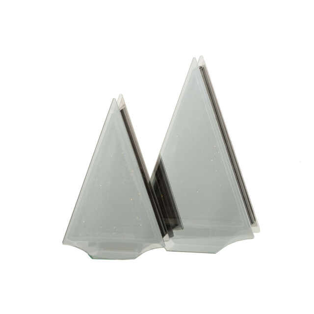 J-Line decoratie led driehoek glas goud large 18.5x6x29.5cm 3005749 large