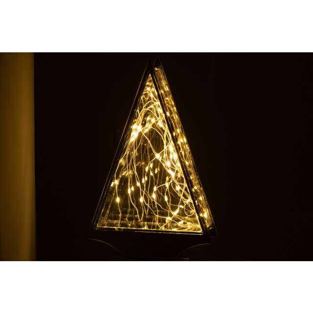 J-Line decoratie led driehoek glas goud large 18.5x6x29.5cm 3005749 large