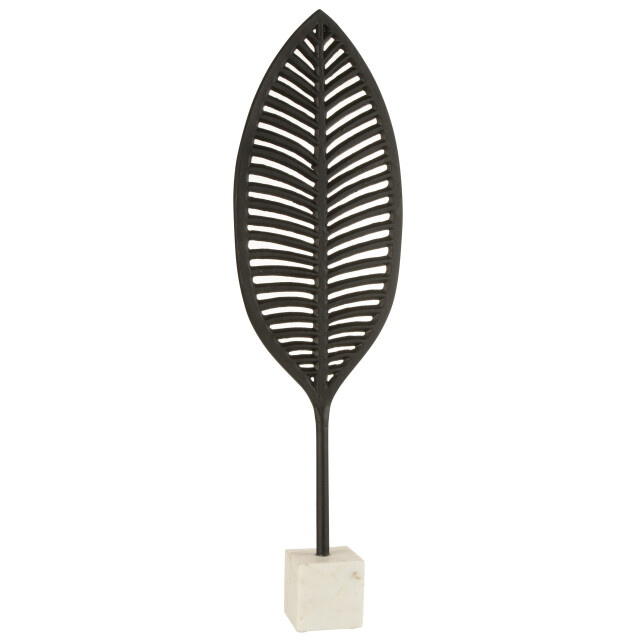 J-Line figuur blad fijn decoratief aluminium/marmer /wit large - 3007756 large