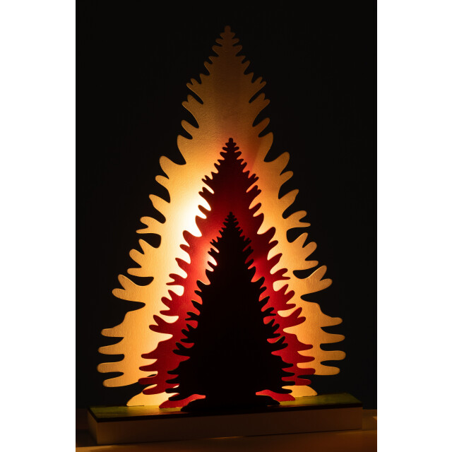 J-Line deco winter led bomen hout mix 29.5x6x44.5cm 3010184 large