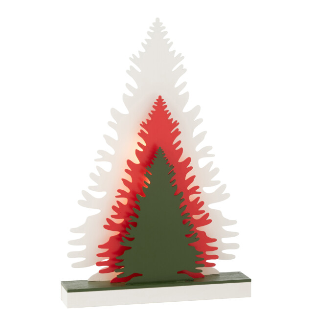 J-Line deco winter led bomen hout mix 29.5x6x44.5cm 3010184 large