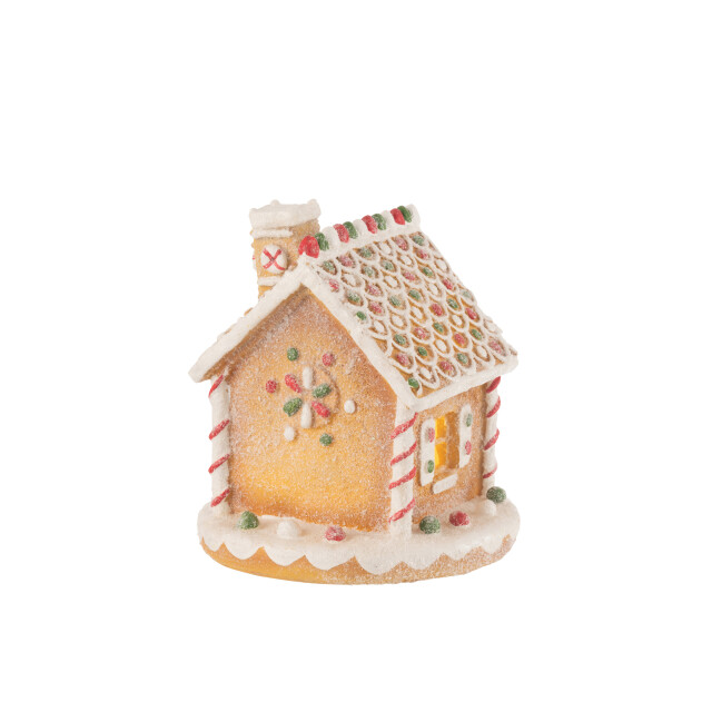 J-Line huis led peperkoek resin mix 22x22x23cm 3009566 large