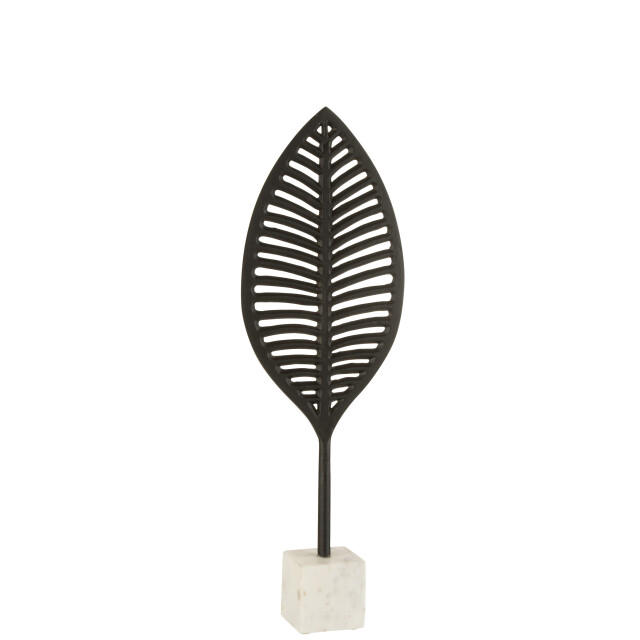 J-Line figuur blad fijn decoratief aluminium/marmer /wit small - 3007753 large