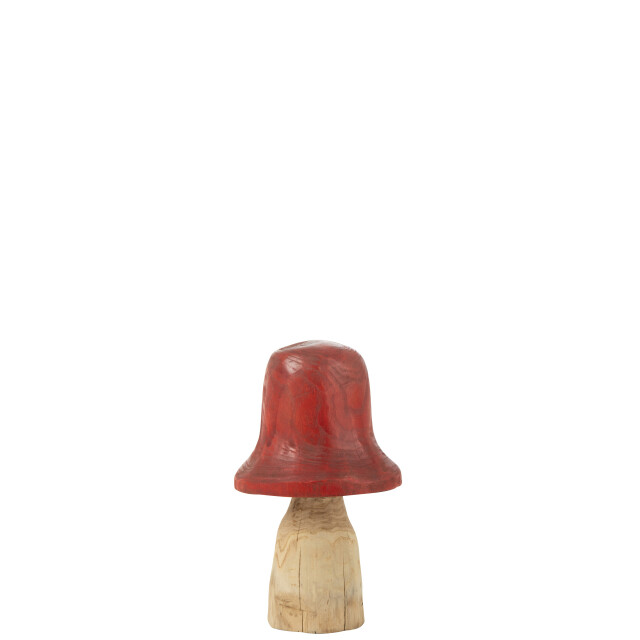 J-Line paddenstoel stolp rood/naturel medium 20x20x42cm 3009546 large