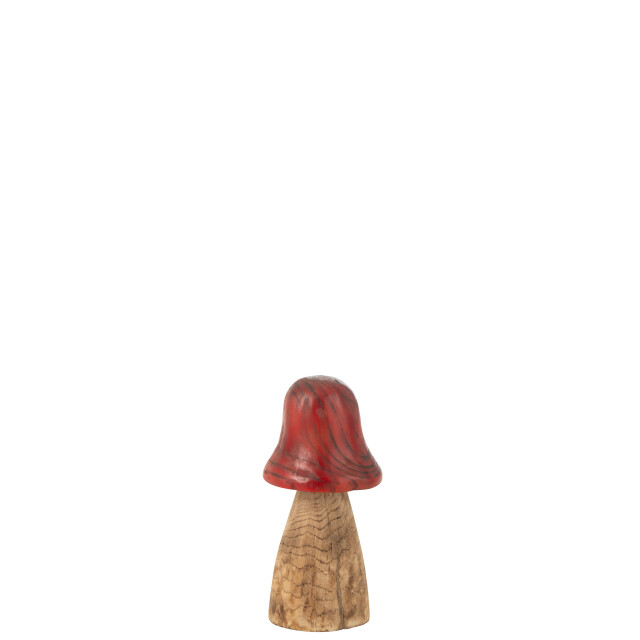 J-Line paddenstoel stolp rood/naturel small 15x15x32cm 3009545 large