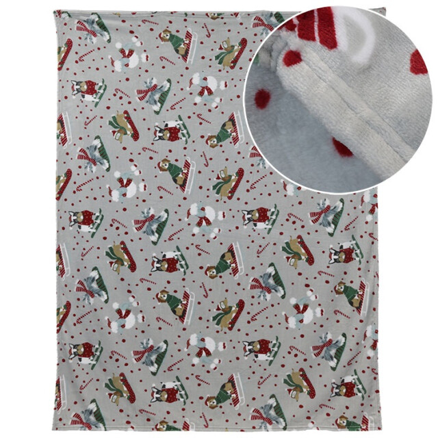 Unique Living plaid xmas dog 150x200cm 2063479 large