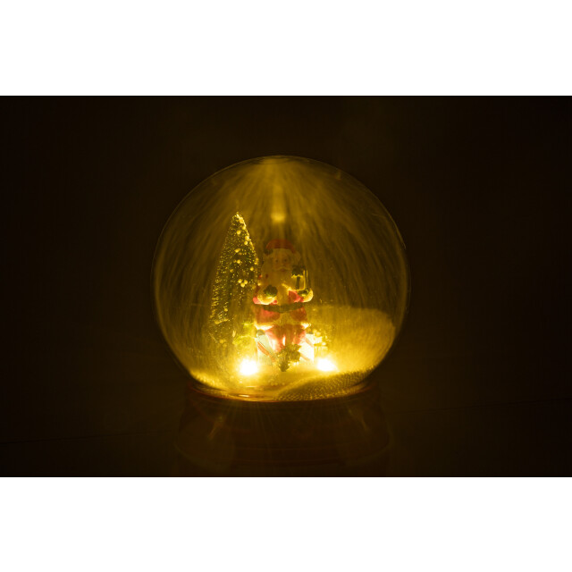 J-Line sneeuwbol kerstman boom led resine 21x21x23cm 3009917 large