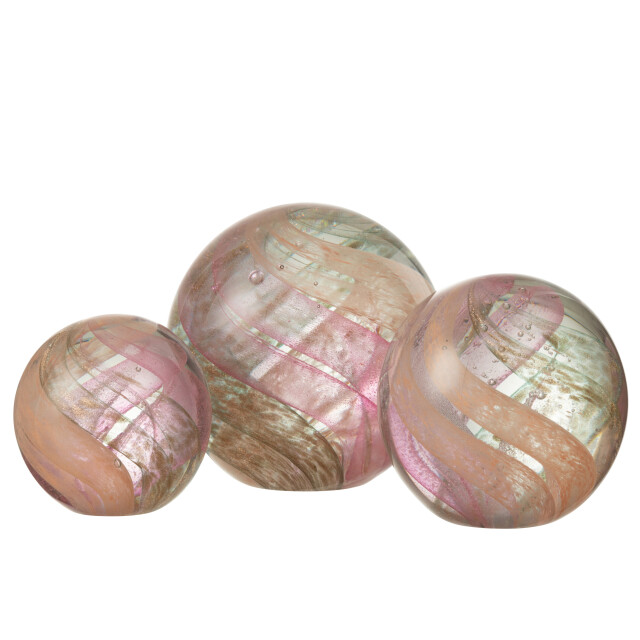 J-Line presse papier orkaan glas goud/roze large 12x12x12cm 3009364 large
