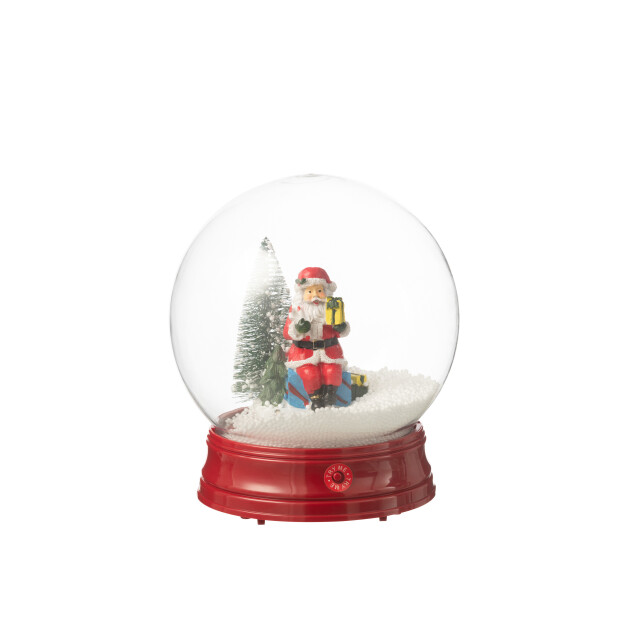 J-Line sneeuwbol kerstman boom led resine 21x21x23cm 3009917 large