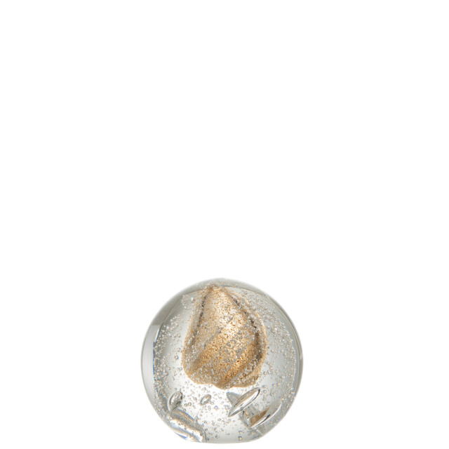 J-Line presse papier bubbel glas goud medium 11x11x11.5cm 3010609 large