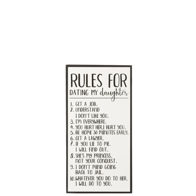 J-Line plakkaat rules for dating my daughter hout/keramiek /zwart - 3005587 large