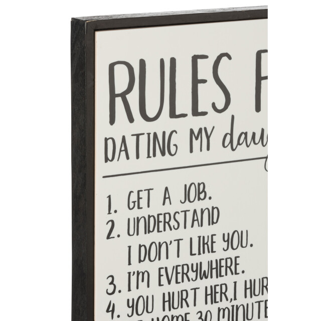J-Line plakkaat rules for dating my daughter hout/keramiek /zwart - 3005587 large