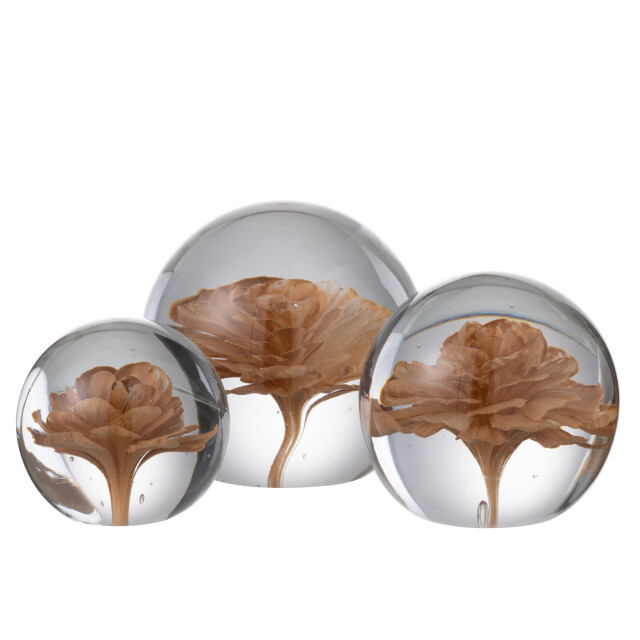 J-Line presse papier bloem glas large 13x13x13cm 3007621 large