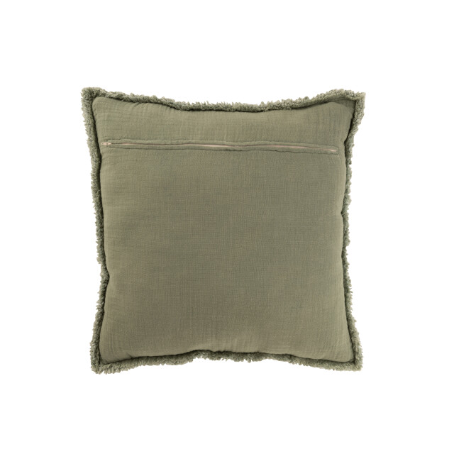 J-Line kussen gerafelde randen katoen/polyester 50x50x12cm 3002524 large