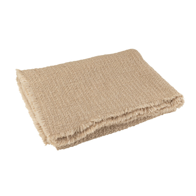 J-Line plaid gerafelde randen katoen/polyester 180x130x1cm 3002507 large