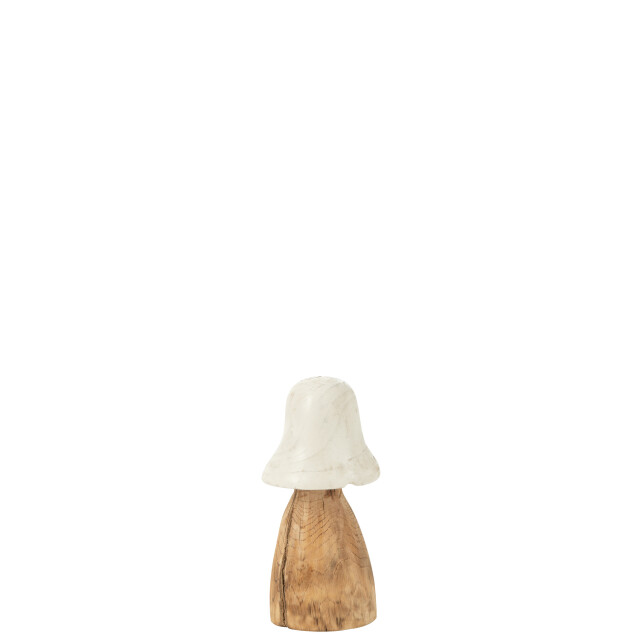 J-Line paddenstoel stolp wit/naturel small 15x15x32cm 3009536 large