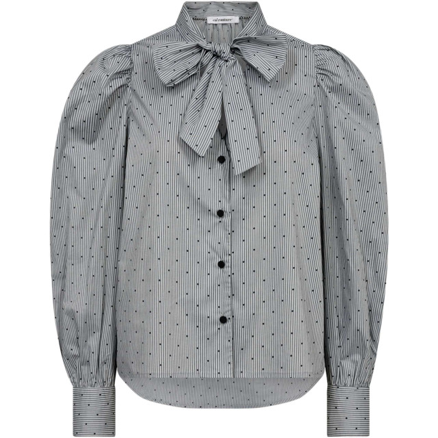 Co'Couture Stripe cc dot bow shirt licht grey 35645-138 large