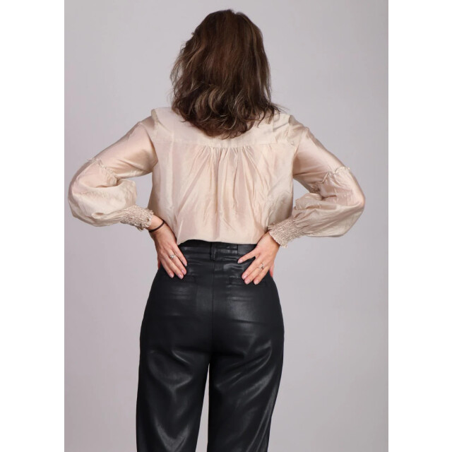 Moss Copenhagen Champagne satijnlook blouse ruffle details kitlyn romina 8970099687752 large