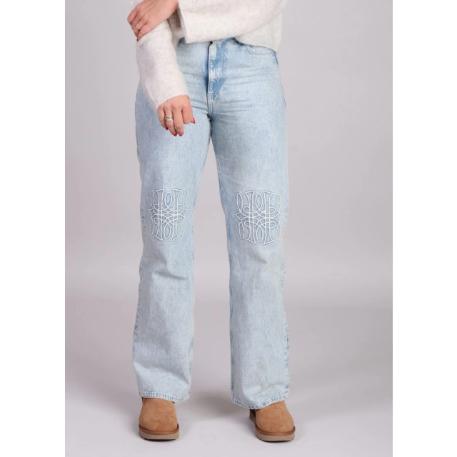 Homage to Denim Licht straight leg jeans embroidery details  large