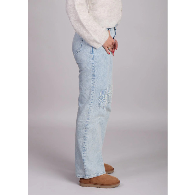 Homage to Denim Licht straight leg jeans embroidery details  large