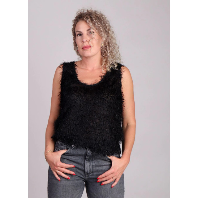 mbyM E fluffy mouwloze top meline Zwarte fluffy mouwloze top Meline  large