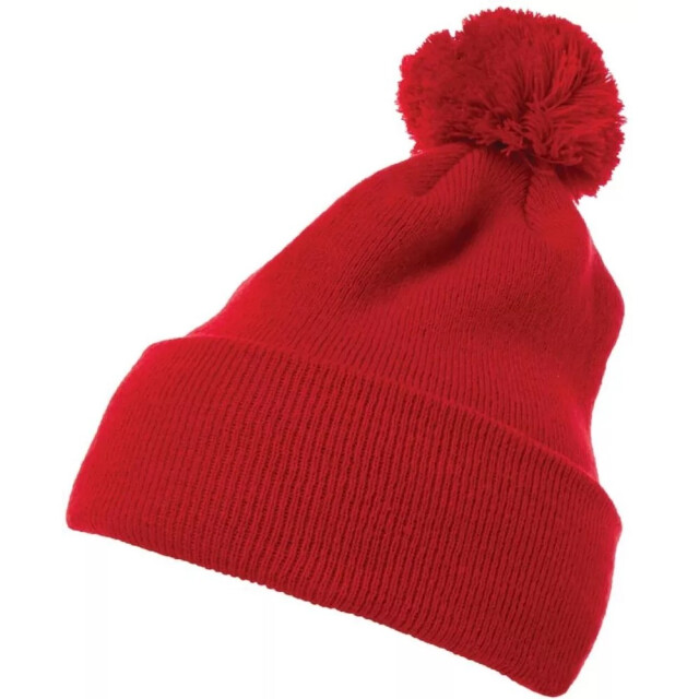 Flexfit Klassiekers pom pom gebreide muts met manchet UTTN851_red large