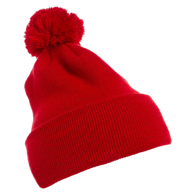 Flexfit Klassiekers pom pom gebreide muts met manchet UTTN851_red large