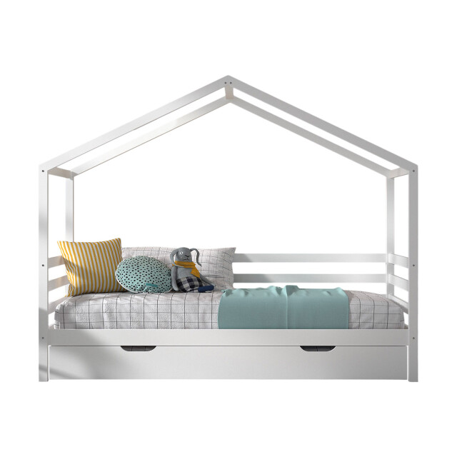 Lucevi huisbed 90x200cm en rolbed hout - 210x96x170cm 3011465 large