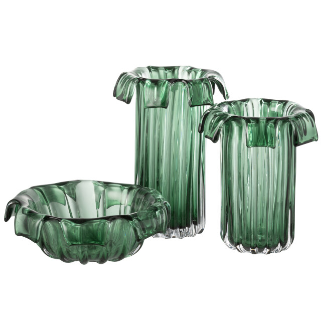 J-Line bol deco retro glas 28.5x28.5x10cm 3009997 large
