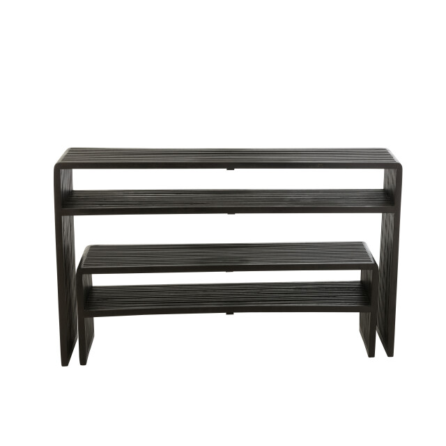J-Line set van 2 console met schap gerecycleerd teak 130x30x80cm 3001935 large