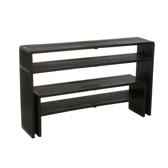 J-Line set van 2 console met schap gerecycleerd teak 130x30x80cm 3001935 large