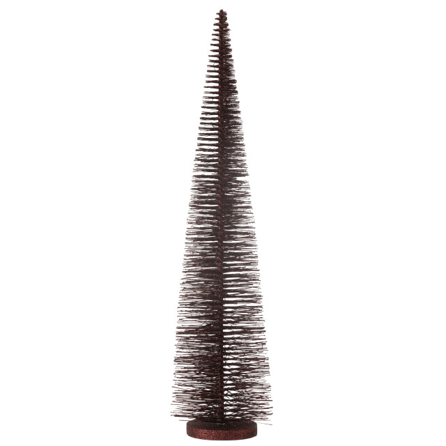 J-Line kerstboom decoratief glitter plastiek bordeaux large 15x15x61cm 3009849 large