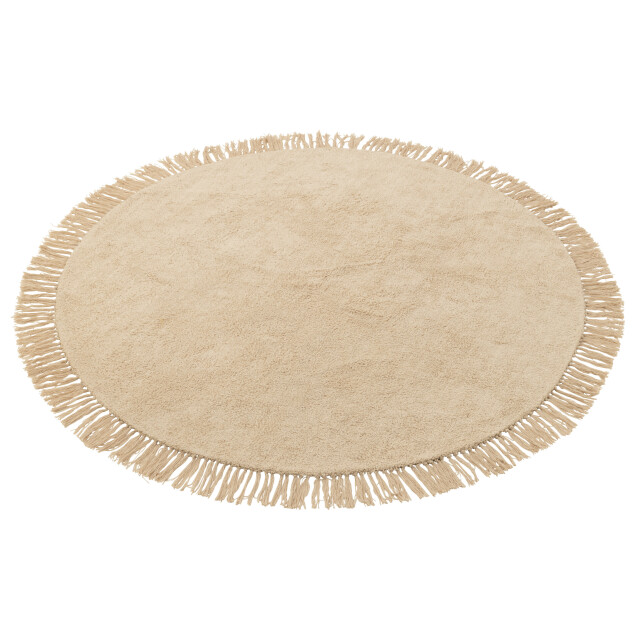 J-Line tapijt rond+franjes licht 150x150x2cm 3065784 large