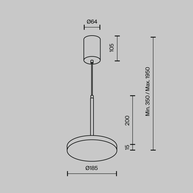 Technical Maytoni hanglamp plato messing Ø18,5 3014654 large
