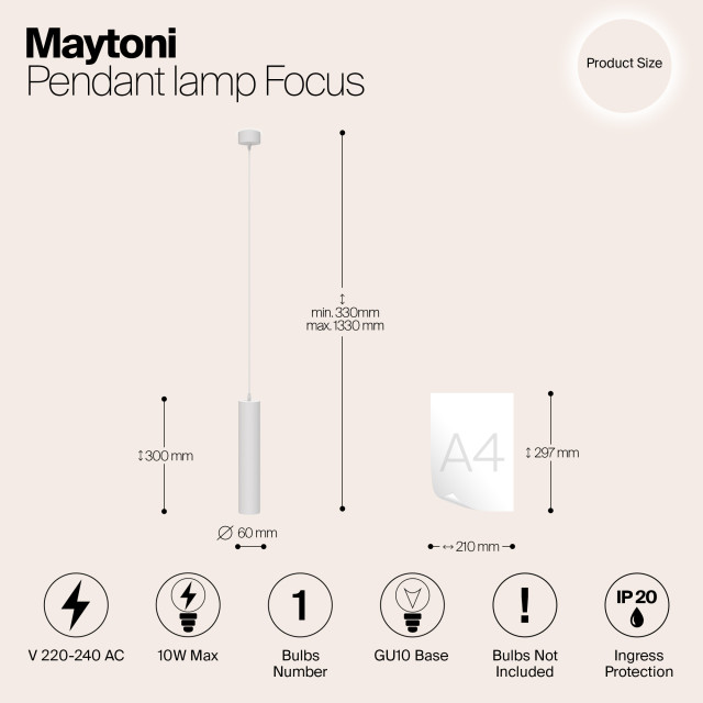 Technical Maytoni hanglamp focus - Ø6 3014633 large