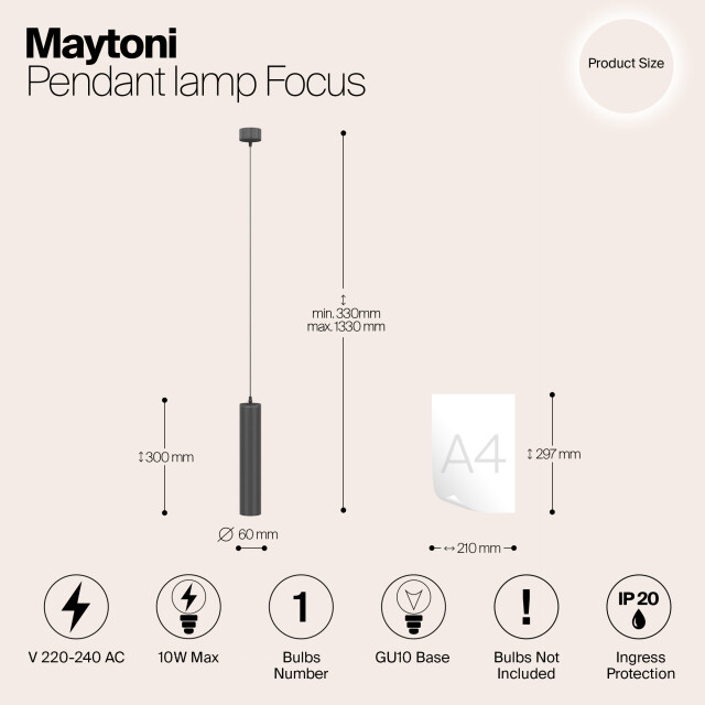 Technical Maytoni hanglamp focus - Ø6 3014634 large