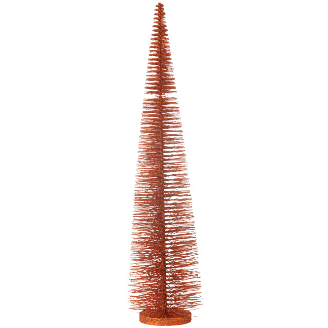 J-Line kerstboom decoratief glitter plastiek koper large 15x15x61cm 3009844 large