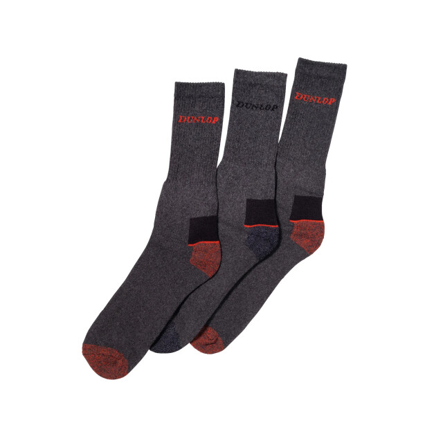 Dunlop Heren werksokken 3-pack DLP-ZCM1042-GREY-41 large