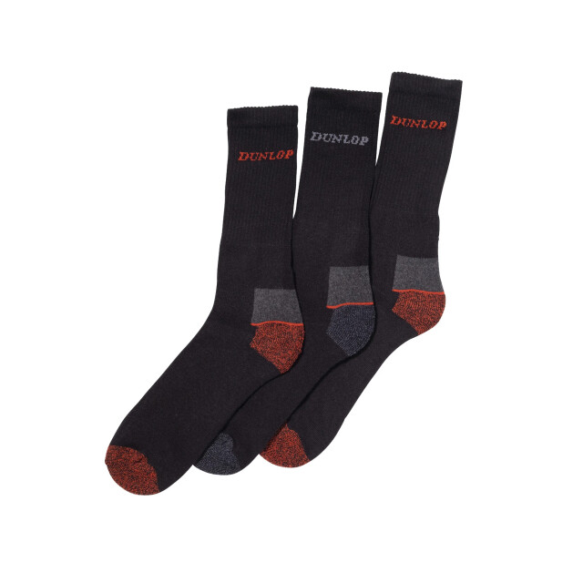 Dunlop Heren werksokken 3-pack DLP-ZCM1042-BLACK-41 large