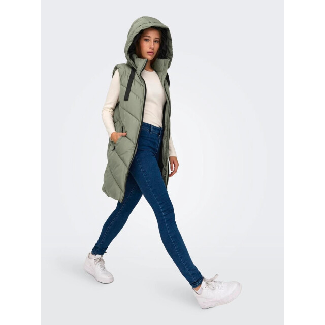 Jacqueline de Yong Jdyskylar padded hood waistcoat otw steel 4509.84.0002 large