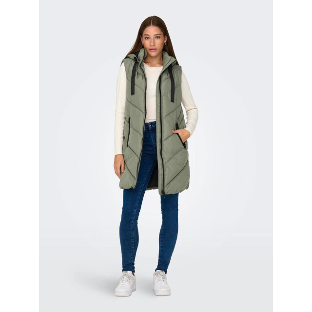 Jacqueline de Yong Jdyskylar padded hood waistcoat otw steel 4509.84.0002 large