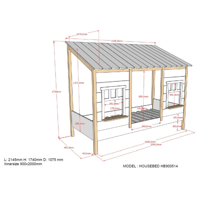 Lucevi housebed 05 huisbed 90x200cm - 3012014 large
