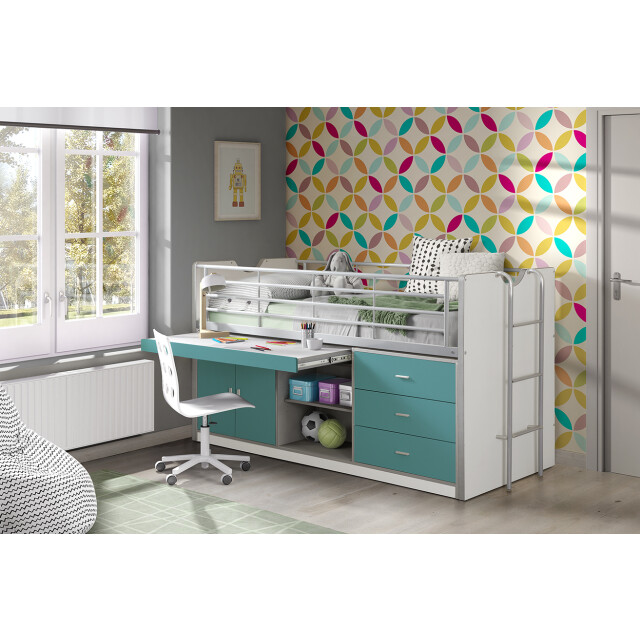Lucevi bonny 95 halfhoogslaper 90x200cm turquoise 3012435 large