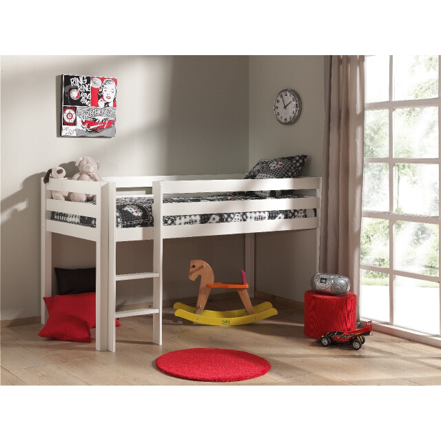 Lucevi pino halfhoogslaper h115cm met ladder 90 x 200 cm pino bureau voor 3012319 large