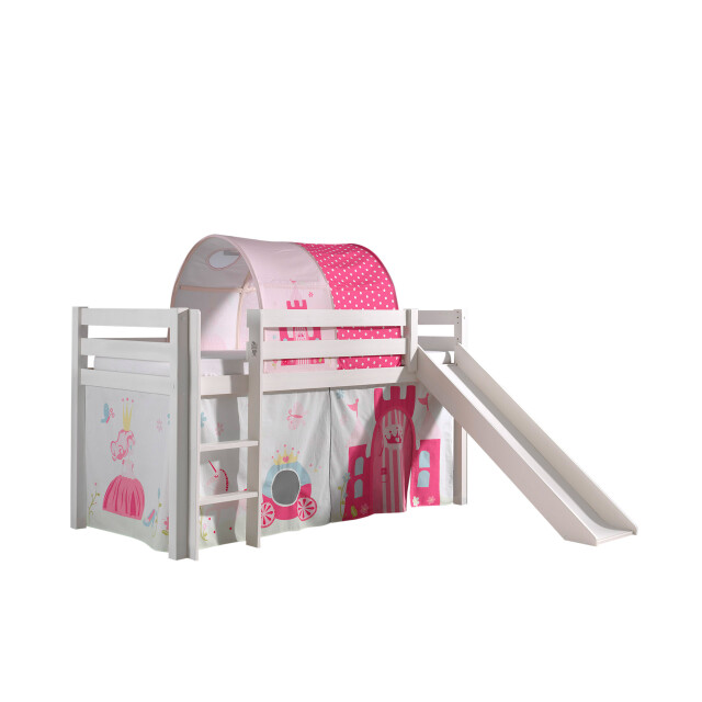 Lucevi pino halfhoogslaper h115cm met glijbaan 90 x 200 cm princess 3012356 large